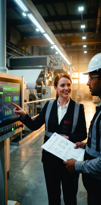 Auditor presentando resultados y control a la empresa