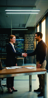 Reunión con gerencia: comunicación clara y enfoque en resultados